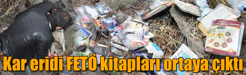 Kars'ta kar eridi FETÖ kitapları ortaya çıktı