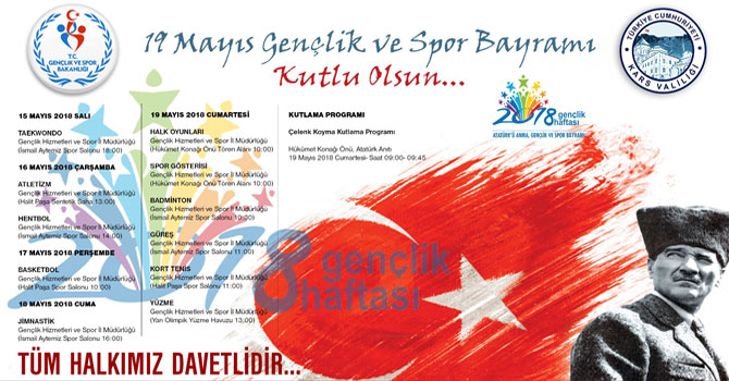 Kars’ta 19 Mayıs etkinlik programı belli oldu