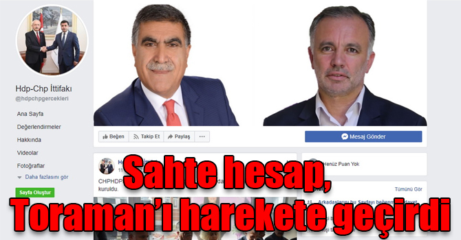 Sahte hesap, Toraman’ı harekete geçirdi