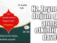 Hz. Zeynep'in doğum günü anma etkinliğine davet