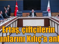 Ertaş, çiftçilerin sorunlarını Kılıç'a anlattı