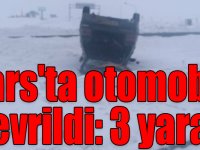 Kars'ta otomobil devrildi: 3 yaralı