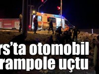 Kars’ta otomobil şarampole uçtu: 2 yaralı