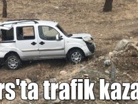 Kars'ta devrilen otomobildeki 2 kişi yaralandı