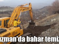 Kağızman'da sulama kanallarında bahar temizliği