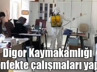 Digor Kaymakamlığı dezenfekte çalışmaları yapıyor