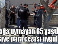 Korona virüs yasağına uymayan 65 yaş üstü 5 kişiye para cezası uygulandı