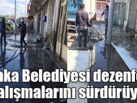 Akyaka Belediyesi dezenfekte çalışmalarını sürdürüyor