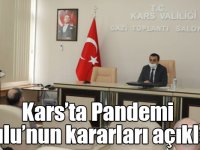 Kars’ta Pandemi Kurulu’nun kararları açıklandı