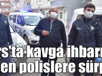 Kars'ta kavga ihbarına giden polislere pastalı sürpriz