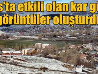 Kars'ta etkili olan kar güzel görüntüler oluşturdu