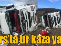 Kars’ta büyükbaş hayvan taşıyan tır kaza yaptı
