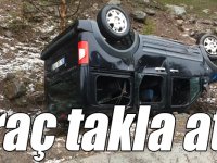 Sarıkamış’ta takla atan aracın sürücüsü kazayı yara almadan atlattı