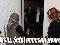 Vali Türker Öksüz, Şehit annesinin ‘Anneler Günü’nü kutladı