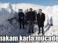 Kaymakam karla mücadelede