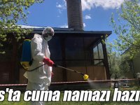 Kars'ta cuma namazının kılınacağı alanlar dezenfekte edildi