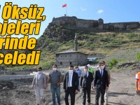 Kars Valisi Türker Öksüz, çalışmaları devam eden projeleri yerinde inceledi