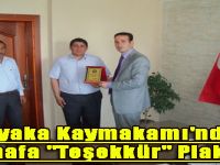 Akyaka Kaymakamı'ndan Esnafa "Teşekkür" Plaketi