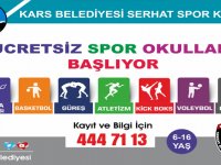 Kars Belediyesi ücretsiz spor okulu kayıtları başladı
