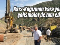 Kars-Kağızman kara yolunda çalışmalar devam ediyor