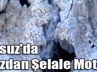 Susuz'da Buzdan Şelale Motifi!