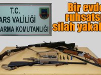 Kars’ta bir evde ruhsatsız silah yakalandı