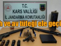 Arpaçay’da silah ve av tüfeği ele geçirildi