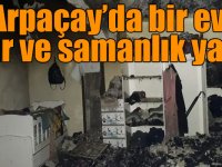 Arpaçay’da bir ev, ahır ve samanlık yandı