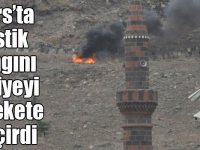Kars’ta lastik yangını itfaiyeyi harekete geçirdi