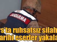Kars’ta ruhsatsız silahlar ve tarihi eserler yakalandı