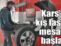Kars’ta kış lastiği mesaisi başladı
