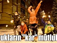 Sarıkamışlı çocukların "kar" mutluluğu
