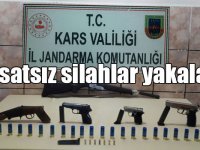 Jandarma Akyaka’da ruhsatsız silahlar yakaladı