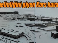 Beyaz gelinliğini giyen Kars havadan görüntülendi