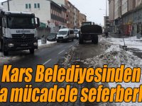 Kars Belediyesinden karla mücadele seferberliği…