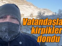 Kars'ta vatandaşların kirpikleri dondu
