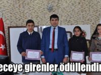 Dereceye girenler ödüllendirildi