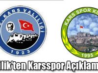 Valilik'ten Karsspor Açıklaması!