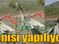 Akyaka’daki asma köprünün yenisinin yapımına başlandı
