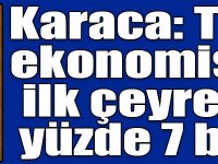 Karaca: Türkiye ekonomisi yılın ilk çeyreğinde yüzde 7 büyüdü