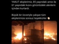 Anne ve kızı orman yangınından AFAD ekibi kurtardı