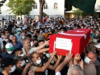 Yangın şehidine acı veda