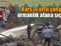 Kars’ta örtü yangını ormanlık alana sıçradı!