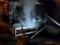 Kırıkkale’de inşaat malzemesi yüklü tırda çıkan yangın büyümeden söndürüldü