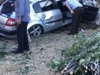 Tatvan’da kontrolden çıkan araç kaza yaptı : 2 yaralı