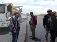 Göle Yolunda Asfaltlama Çalışması