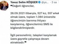 İzmir Valisi Köşger: “Bin 84 üniversite öğrencisinin barınma ihtiyacı karşılandı”