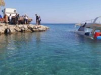 Fırtına nedeniyle batan lüks tekne 5 gün süren çalışmalar neticesinde kıyıya çekildi