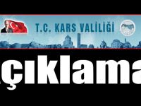 Kars Valiliği Açıkladı!