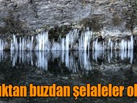 Kars'ta soğuktan buzdan şelaleler oluştu